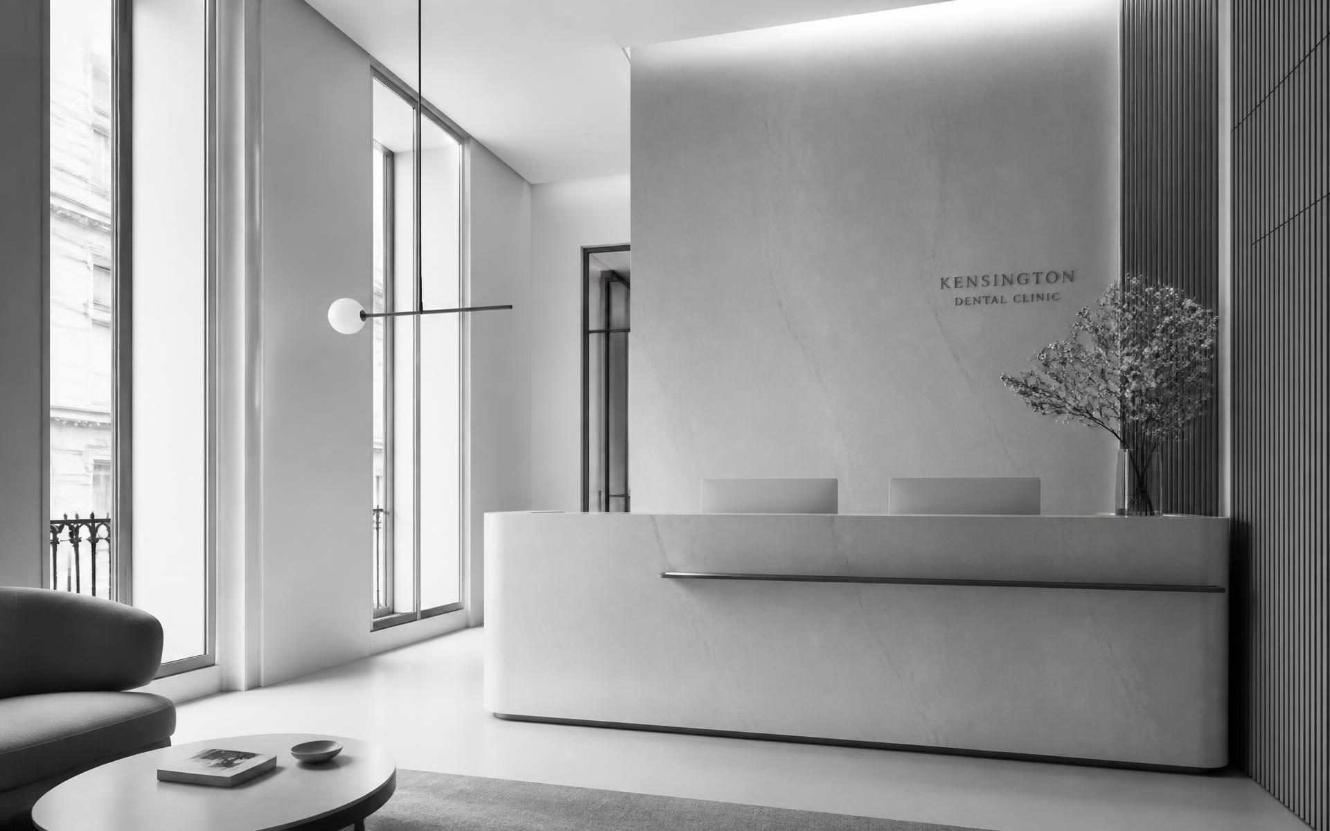 Daylit interior of a calm, modern dental practice